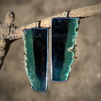 Teal, Blue, and Black Tourmaline Earrings